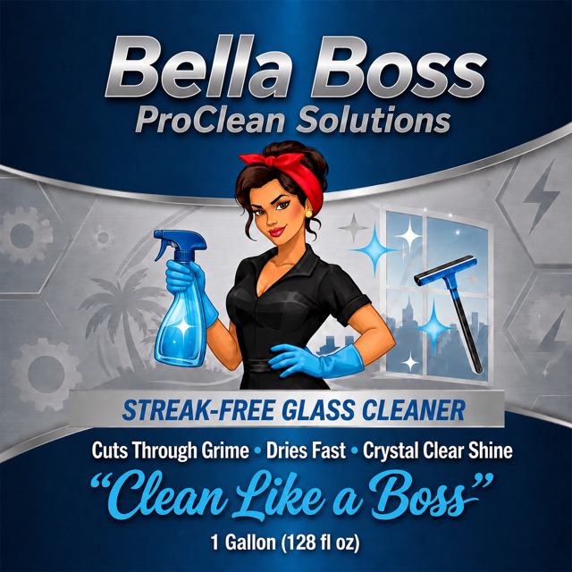 Bella Boss ProClean Streak-Free Glass Cleaner, Peach Scent, 1 Gallon